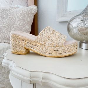 BEACH By Matisse Women's Largo Natural Wedge Sandals Size 9